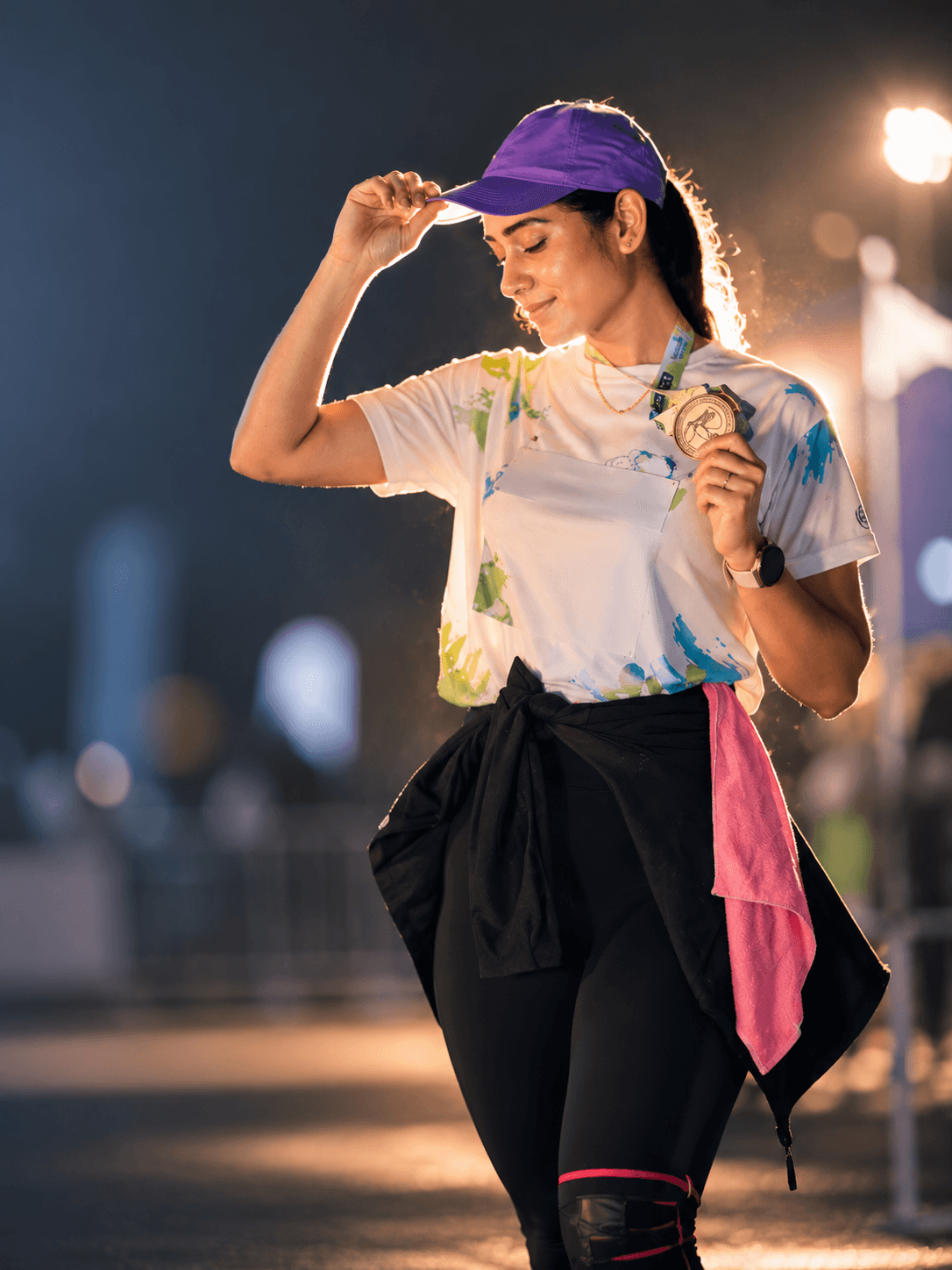 Ashwathi Reddy at the finish line, Ashclub